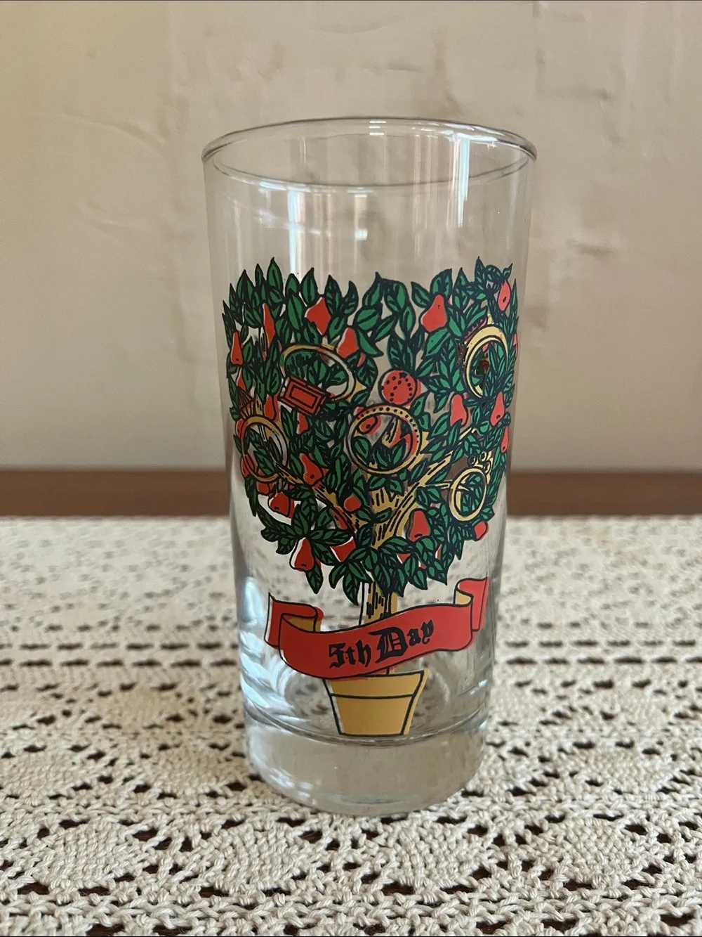 Set of 11 Decorative Holiday Glass Tumblers - Colorful Botanical Designs